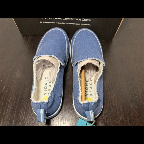 Vionic Beach Malibu Canvas Sneakers/Shoes Denim Blue Womens Size 5 Wide - Picture 8 of 16